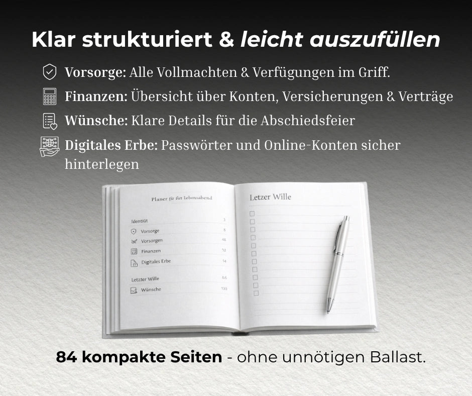 Vorsorge-Planer für den Lebensabschluss