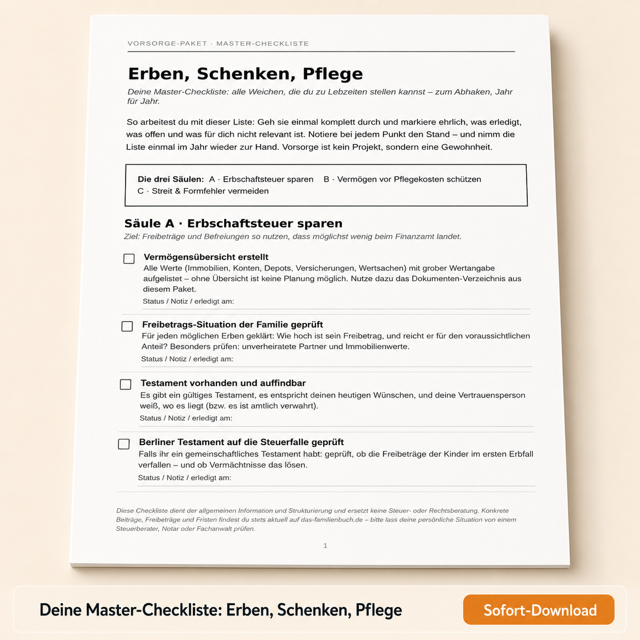 Vorsorge-Paket „Erben, Schenken, Pflege"