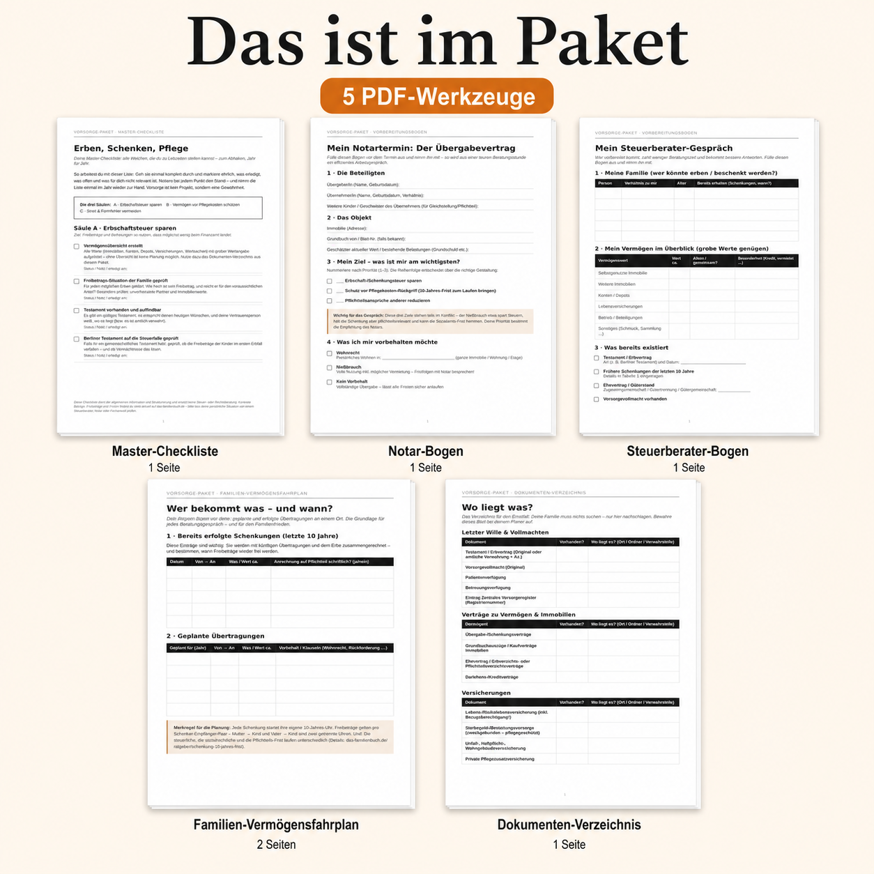 Vorsorge-Paket „Erben, Schenken, Pflege"