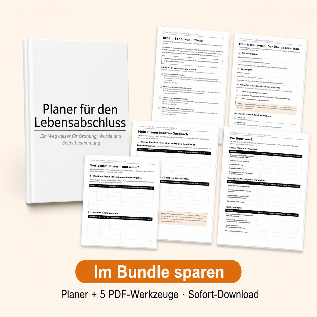 Vorsorge-Komplett-Set: Planer (Buch) + Vorsorge-Paket (Download)